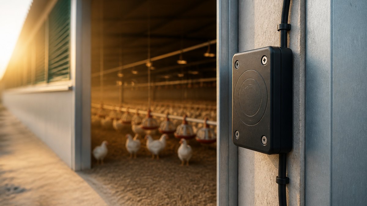 جزئیات نصب برچسب RFID در ورودی سالن مرغداری